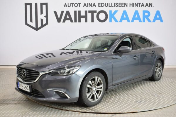 Mazda 6 Sedan 2,2 SKYACTIV-D Luxury # Suomi-auto! Nahkapenkit Muistilla, Adapt. Vakkari, Kamera, Tutkat, Blis, Navi, HUD #