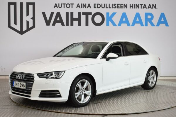 Audi A4 Sedan Pro Business Sport 2,0 TDI 110 kW S tronic # Suomi-Auto! Webasto Kaukosäädöllä, Koukku, Tutkat, Sporttipenkit #