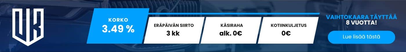 Virvon varvon, vaihdan auton - Vaihtokaara täyttää 8 vuotta! Hyödynnä synttärikevään edut.