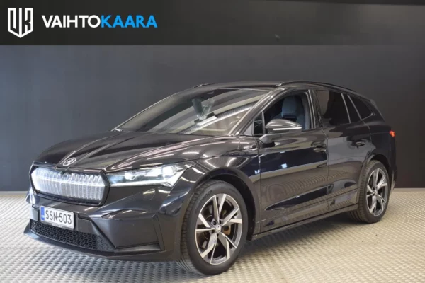 Skoda Enyaq iV 80 Sportline # Koukku, Muistipenkki, Ilmalämpöpumppu, Canton, ACC, Crystal Face, HUD, Kamera, 2 x renkaat/vanteet #