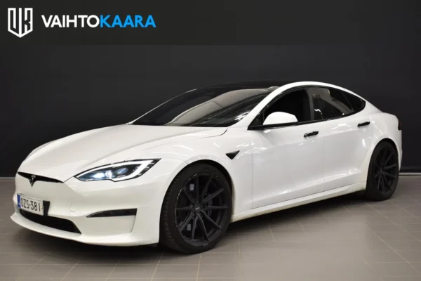 Tesla Model S Plaid Awd # Hurrrrja 1020 heppainen Suomi-auto # FSD autopilot, Yoke ohjauspyörä, Ilma-alusta, 2x renkaat ja vanteet #
