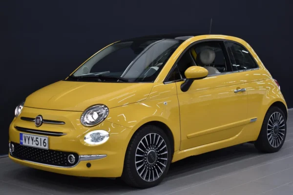 Fiat 500 1,2 69hv Lounge Start&Stop # pirteän värinen kauppakassi, kattoluukku, 2 x renkaat, hyvä historia, katso ja ihastu #